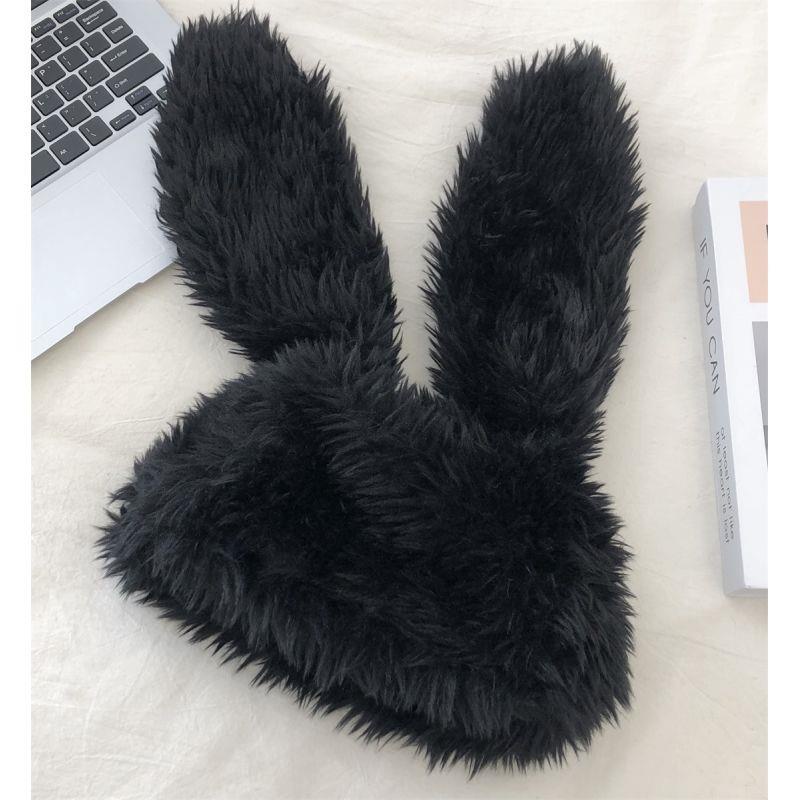 Mũ Trùm Đầu  Mũ Nhung Lông Dễ Thương Vui Nhộn Đường Phố Màu Hồng Đỏ Giữ Ấm Mùa Thu Đông Le