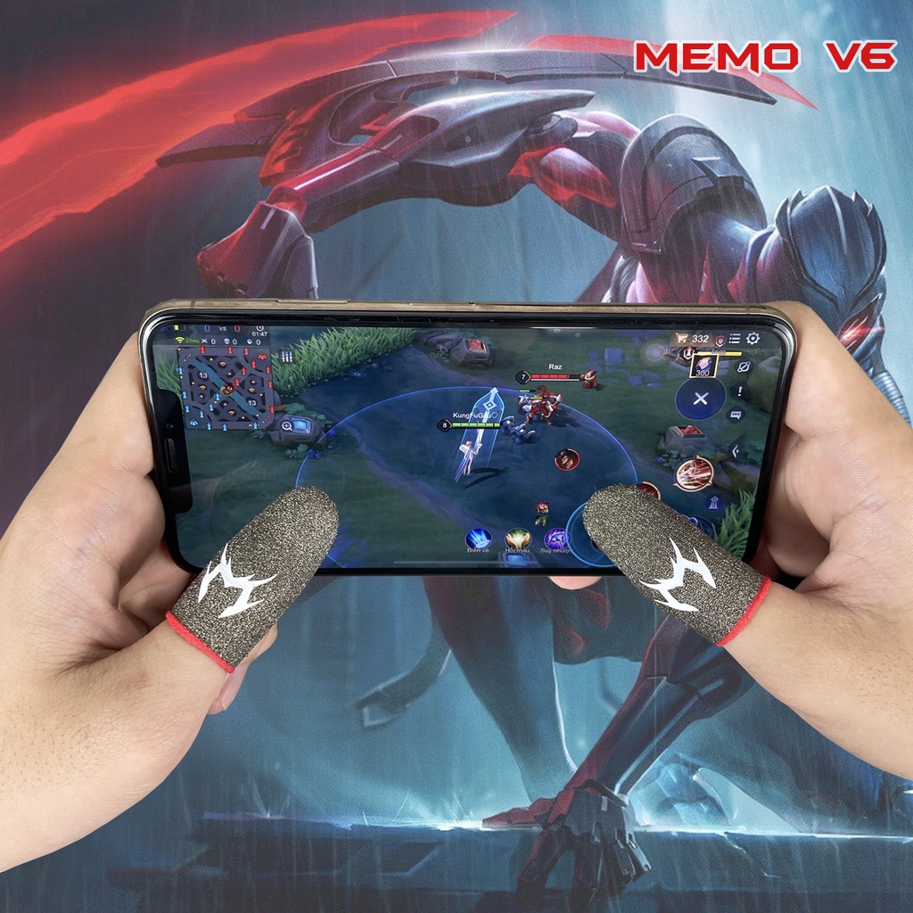 Găng tay chơi game MEMO chống mồi hôi ngón tay bao tay cảm ứng 2 ngón chơi Liên Quân mobile FF PUBG ROS trên điện thoại