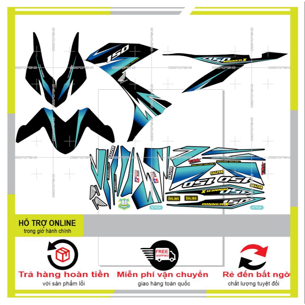 {TPHCM-FREE SHIP] TEM RỜI WINNER X CHẾ XANH ĐEN