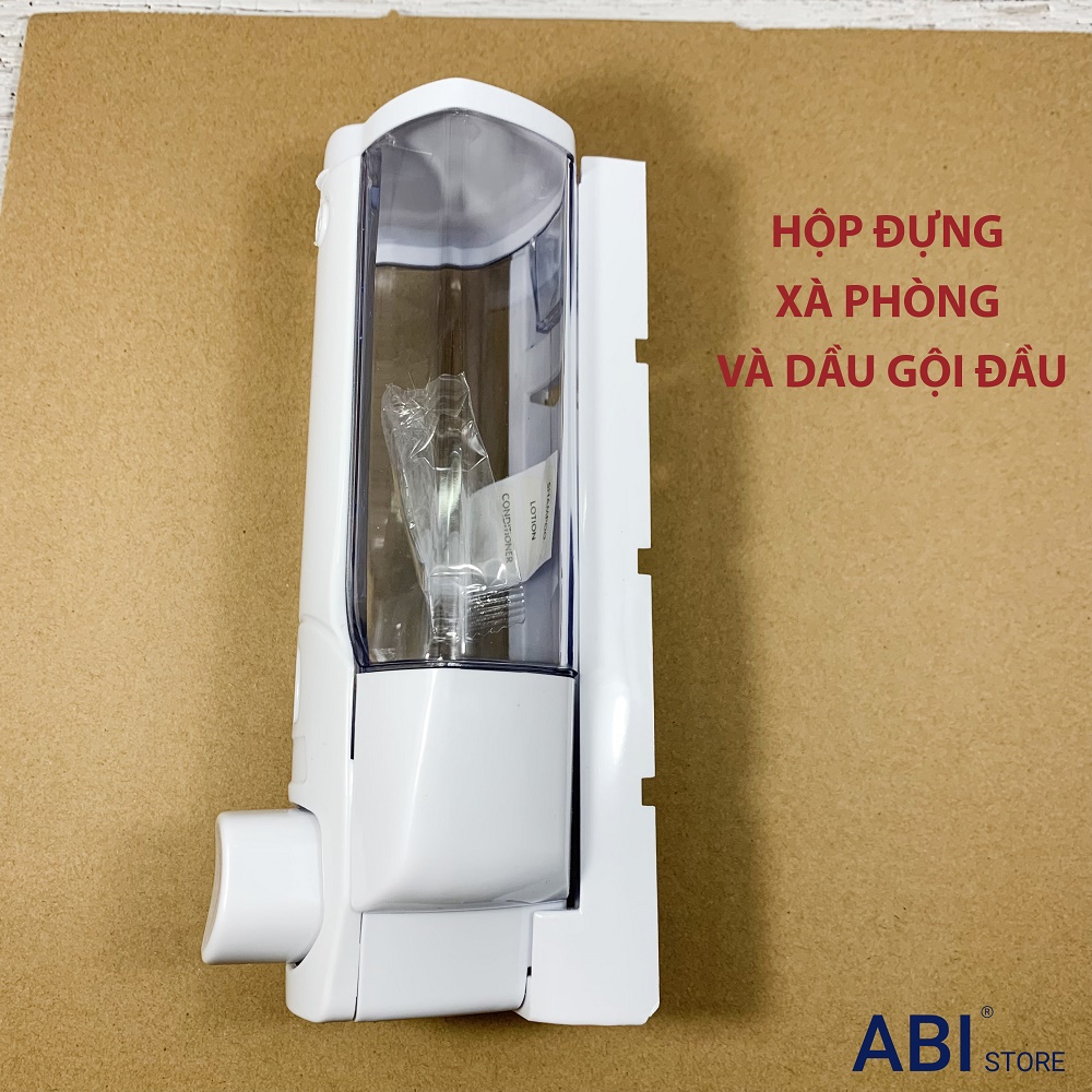 Hộp đựng sữa tắm dầu gội đầu treo gắn tường, nhả nước rửa tay, xà phòng tắm kèm ốc vít hàng đẹp giá rẻ