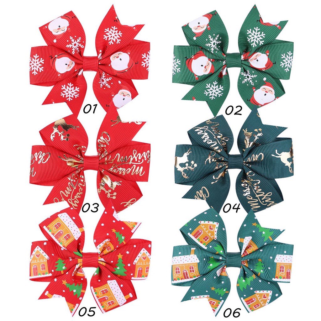 HOTTREND| SET 2 KẸP TÓC NƠ GIÁNG SINH NOEL SIÊU ĐÁNG YÊU CHO BÉ | XƯỞNG MAY BIBO