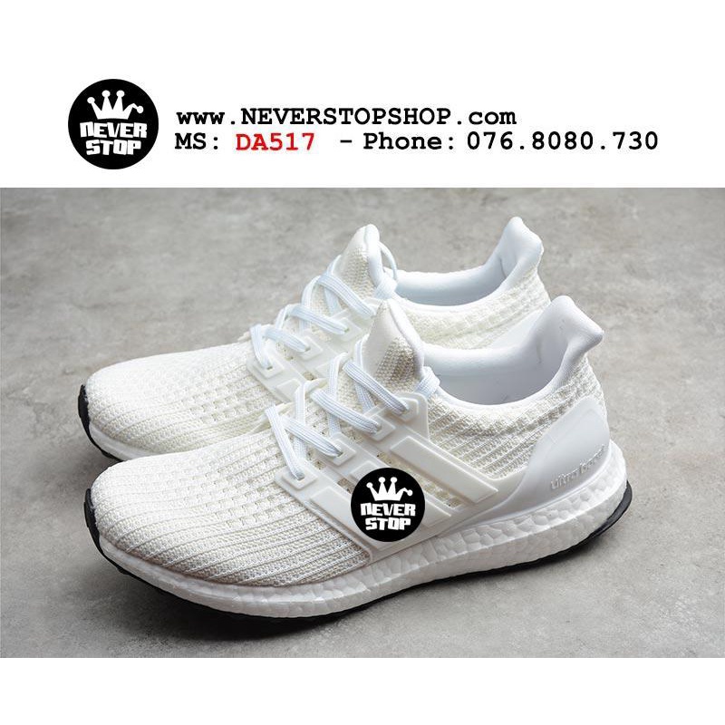 Giày ULTRA BOOST 4.0 Trắng Full nam nữ chuyên chạy bộ, tập gym hàng chuẩn siêu êm, thoáng khí | NeverStopShop.com