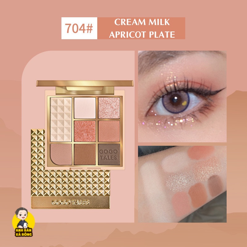 Bảng Phấn Mắt 8 Ô Màu Nhũ Lì GOGO TALES 8-Color Desert Starlight Eyeshadow Palette GT317