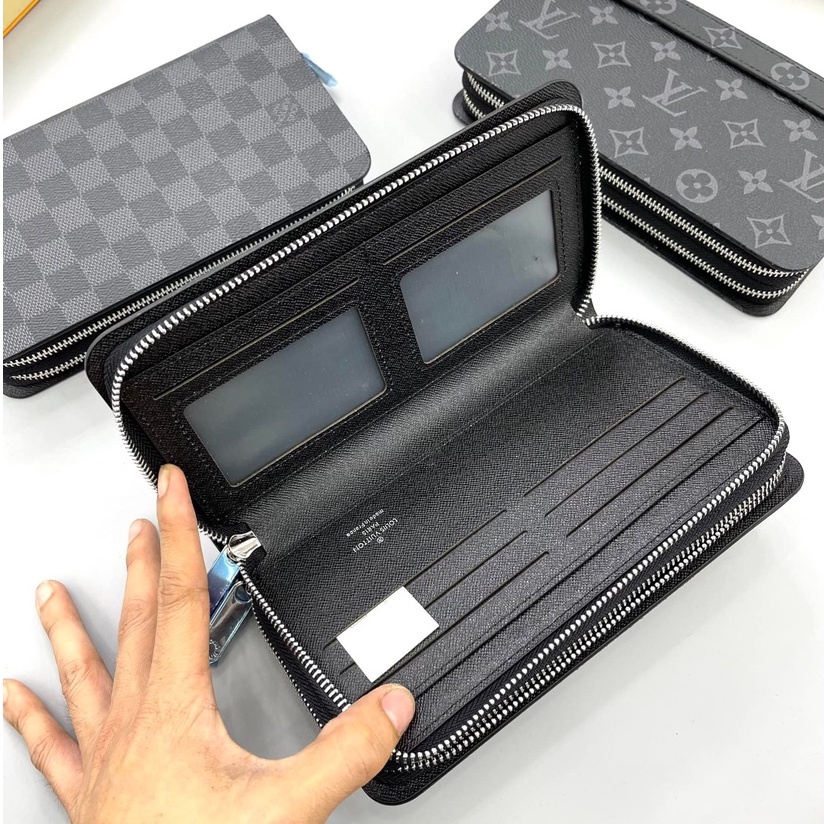 Ví Cầm Tay LV nam nữ 2 khóa bản to cao cấp có hộp tặng kèm size 22cm
