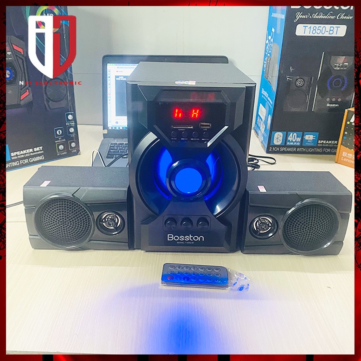 Loa Máy Tính Bluetooth Để Bàn BOSTON T1850 Gaming Có Dây Loa Nghe Nhạc Laptop Pc Đèn Led 40W Cực Mạnh