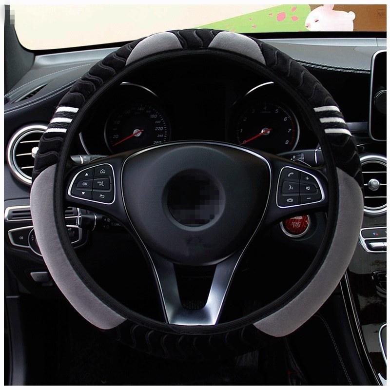 Vỏ Bọc Vô Lăng Xe Hơi 37-38CM Bằng Vải Lông Giữ Ấm Tai Mèo Hoạt Hình Nhiều Màu Sắc Chống Trượt