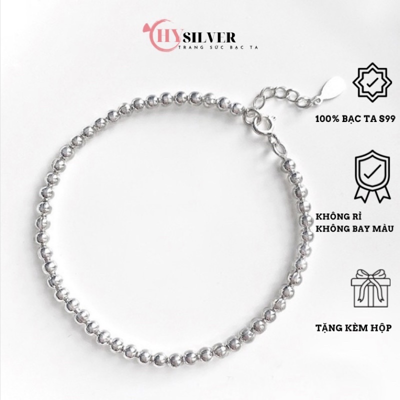 Lắc tay bi 3 ly bạc ta lắc mẹ và bé lắc tay nữ và trẻ em vòng tay bạc thật giá rẻ
