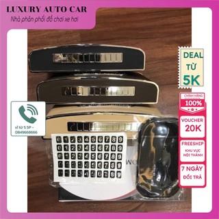 Hộp đựng khăn giấy bằng da kèm đồng hồ trang trí xe oto - hộp khăn giấy 3in1 bọc da mạ viền kim loại cao cấp