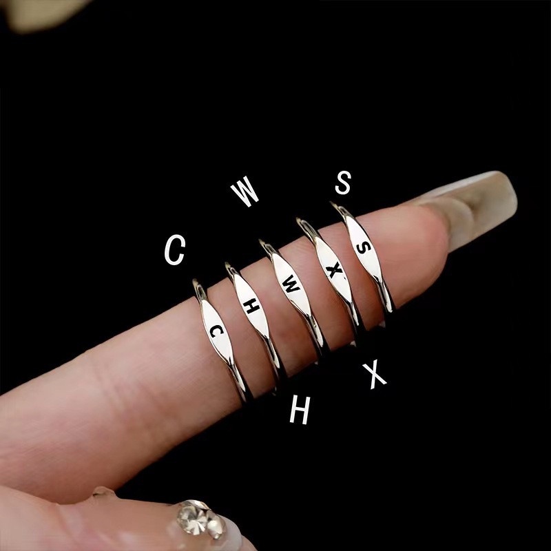 Nhẫn Mặt 26 Chữ Cái Thời Trang Cho Nữ