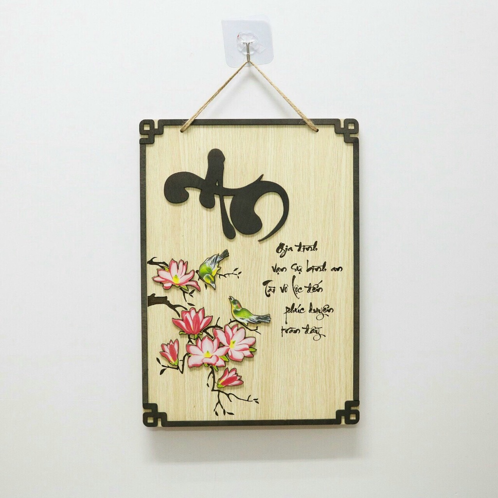 Bảng Biển Gỗ Decor TRANH THƯ PHÁP - MỘC DECOR Trang Trí Gia Đình,Nhà Cửa,Treo Tường,Treo Cửa TP08