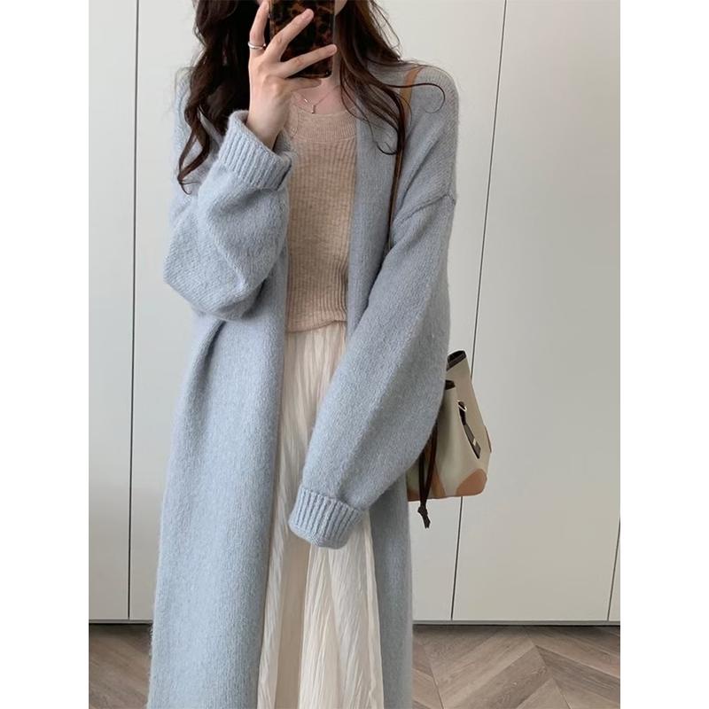 Áo Cardigan Len Form Rộng Dáng Dài Qua Gối Áo Khoác Len Nữ Mỏng Kiểu Hàn Quốc Đi Học Đi Làm Đi Chơi Thu Đông AL009
