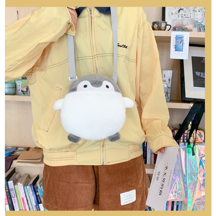 Túi Đeo Chéo Hình Chim Cánh Cụt Hoạt Hình Đáng Yêu Dành Cho Nữ
