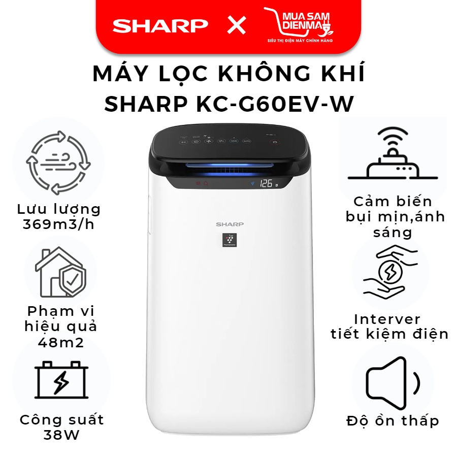 Máy lọc không khí Sharp FP-J60E-W (48m²)