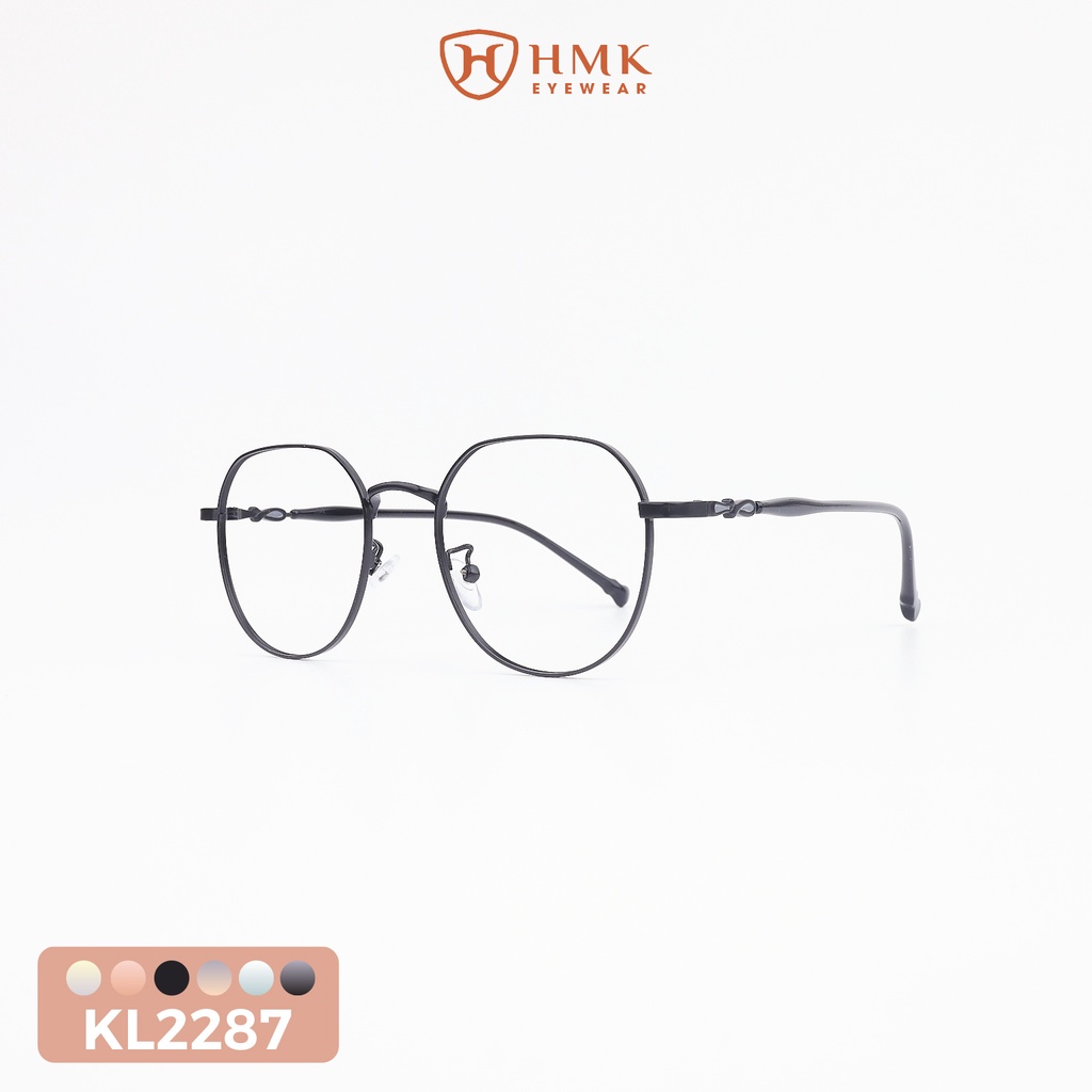 GỌNG KÍNH KIM LOẠI HMK NAM NỮ PHONG CÁCH TRẺ TRUNG DÁNG ĐA GIÁC - KL2287