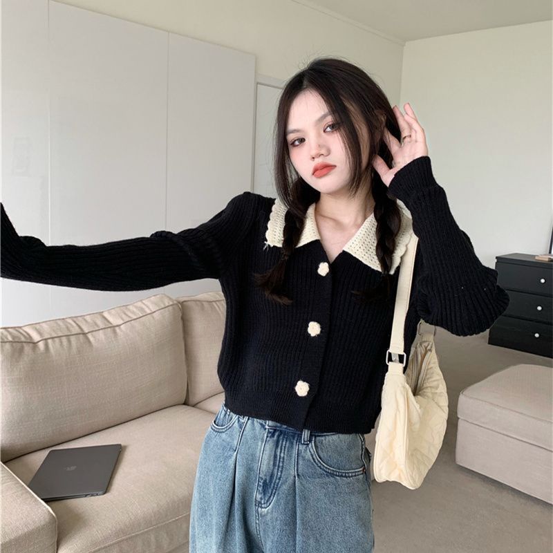 Áo Sweater Dệt Kim Tay Dài Phong Cách Hàn Quốc Thời Trang Mùa Thu Cho Nữ