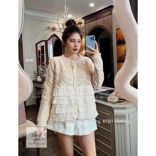 Áo cardigan len bèo tầng