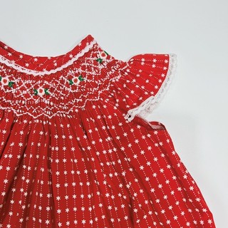 Đầm smock đỏ cho bé gái