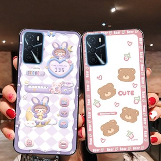 Ốp lưng Oppo A16 / A16K gấu xanh đỏ ốp gấu cute bo viền