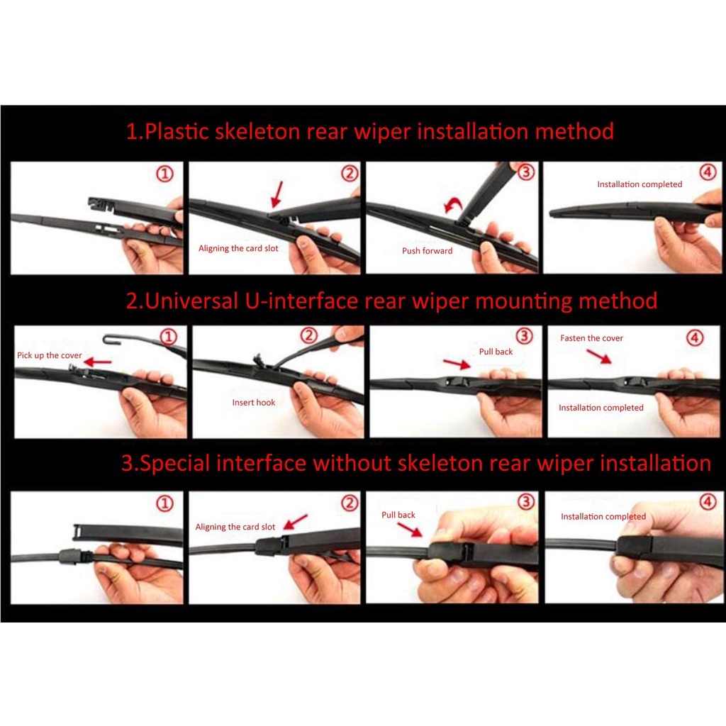 Bộ Cần, Chổi Gạt Mưa Sau Phù Hợp Cho Xe Hyundai Tucson 2004-2012