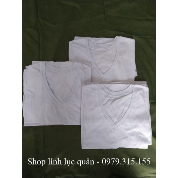 Áo thun lót trắng nam SQ cổ tim 100% cotton loại 1