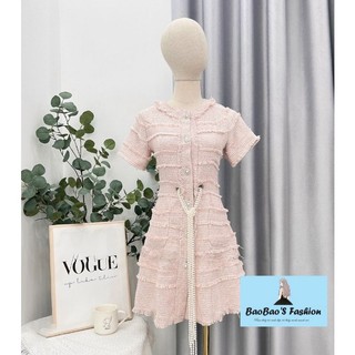 Đầm dạ hồng cách điệu siêu hot