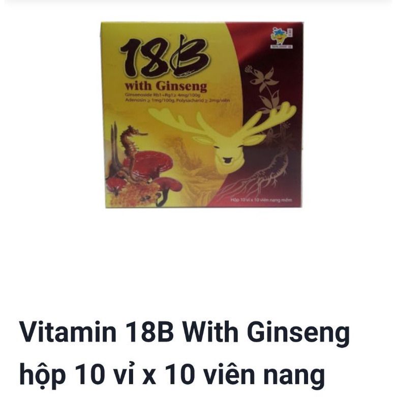 Vitamin 10B, 12B, 15B, 18B, 20B with ginseng hộp 10 viên×10 vỉ