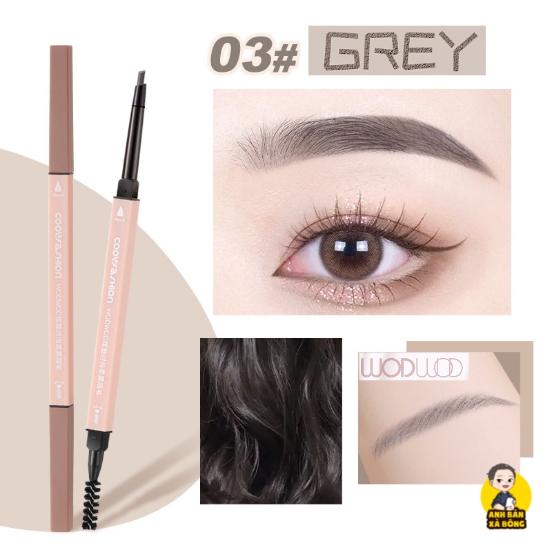 Bút Chì Kẻ Mày Hai Đầu WODWOD Cool Fashion Soft Mist Eyebrow Pencil W934