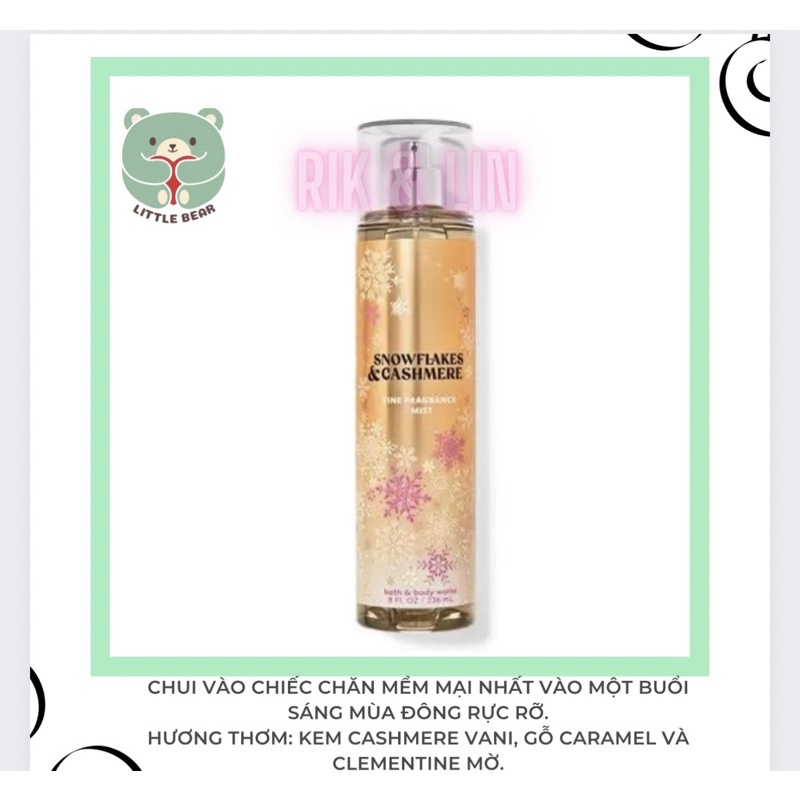 Auth_XỊT THƠM SNOWFLAKES CASHMERE | WINTER BERRY WONDER | FROSTED COCONUT SNOWBALL USA