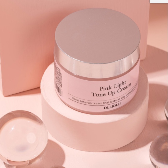 Kem dưỡng nâng tone da trắng hồng OLLIOLLI Pink Light Tone-up Cream 50g