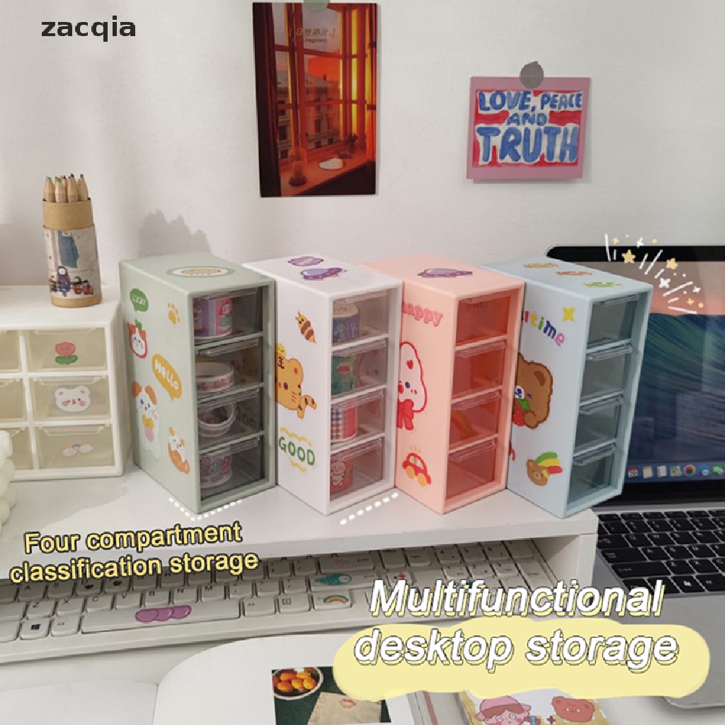 [zacqia] Hộp Đựng Đồ Trang Điểm Để Bàn 4 Tầng Kích Thước Nhỏ VN