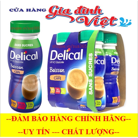 Sữa Delical Cafe_200ml x 4 Chai - ( Date Luôn Mới)