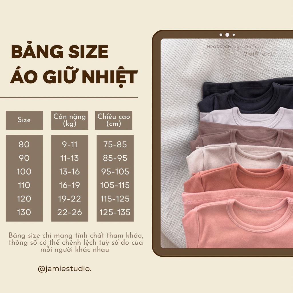 Áo dài tay cổ tròn cotton thun cào bông co giãn 4 chiều siêu mịn cho bé made by Jamie Studio