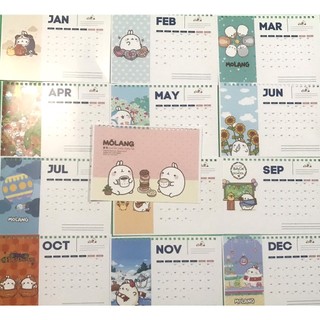 Lịch để bàn 2024  Molang LĐB15 ,lịch in hình dễ thương,có lịch âm,ô đánh dấu