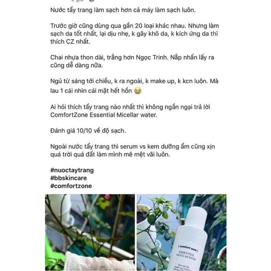 NƯỚC TẨY TRANG COMFORT ZONE ESSENTIAL MICELLAR WATER 200ML