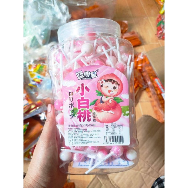 Sỉ 1 hộp 200cây kẹo mút mini Mix các vị trái cây cho bé