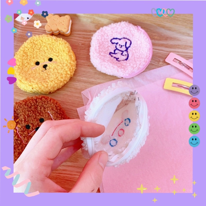 Bóp/ ví tròn mini lông hình pet 🎃 siêu cưng 💗