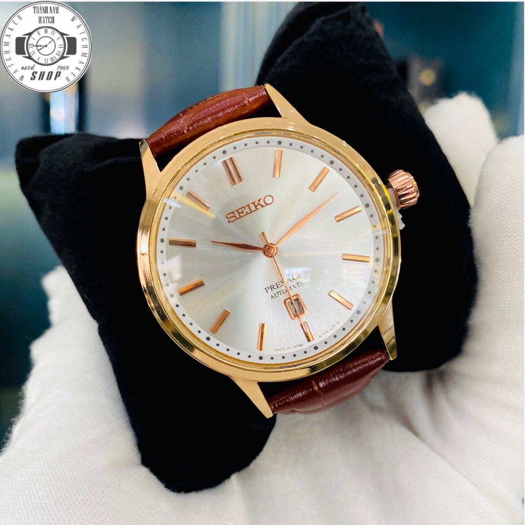 Đồng hồ nam Seiko dây da máy nhật, mặt kính sapphire chống xước , chống nước 3 atm ĐỒNG HỒ THANH NAM 247