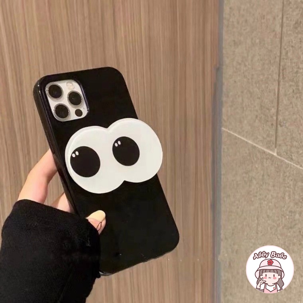 Ốp Điện Thoại TPU Mềm Chống Mồ Hôi Có Giá Đỡ Hình Đôi Mắt To Hoạt Hình Cho IPhone 14 Pro Max 11 7Plus 13 12 11 Pro Max X XS