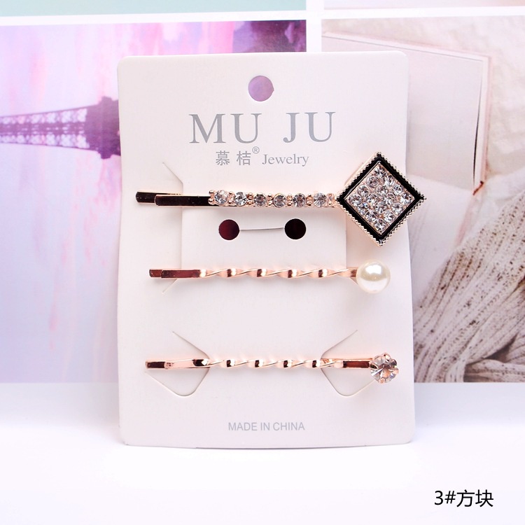 Set 3 kẹp tóc mai tăm đính đá cho bạn gái Lovelyhouse KEPTAMDINHDA168