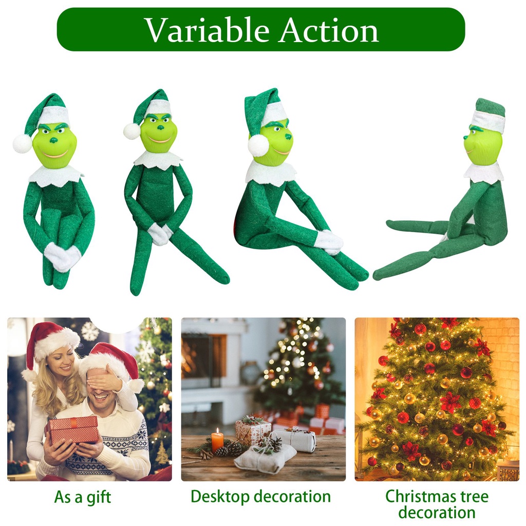 Búp Bê Grinch Thủ Công Chất Liệu Mềm Mại Thêu Họa Tiết Sang Trọng