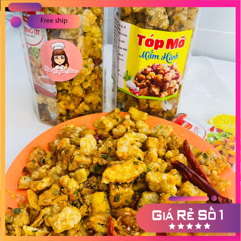 Tóp mỡ da giòn mắm hành pet 250g