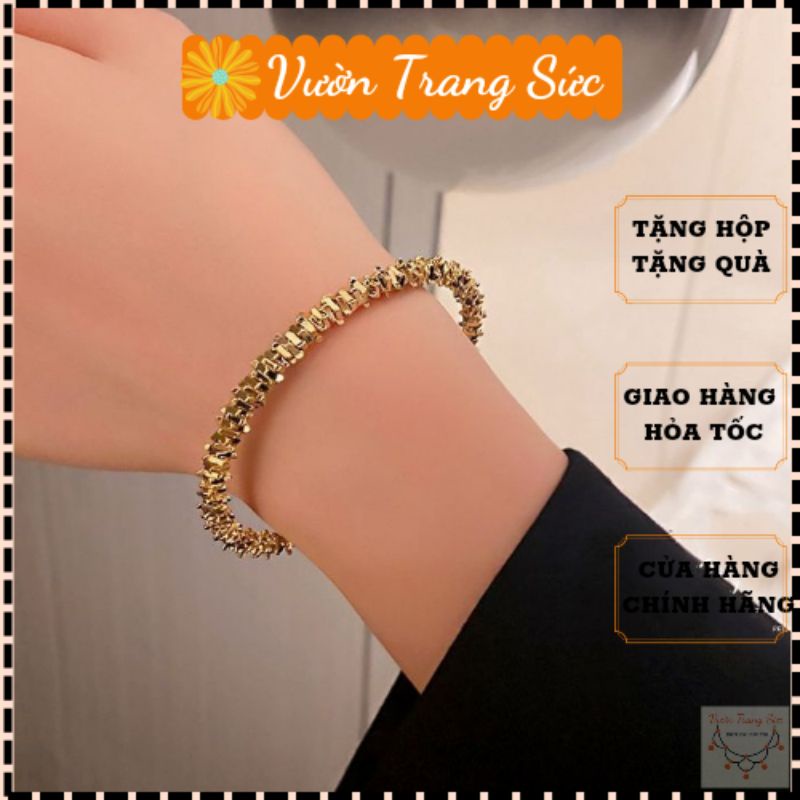 Vòng tay Cuff nam nữ - Lắc tay titan Cinee nam nữ kiểu dáng trẻ trung, cá tính Vườn Trang Sức VT113