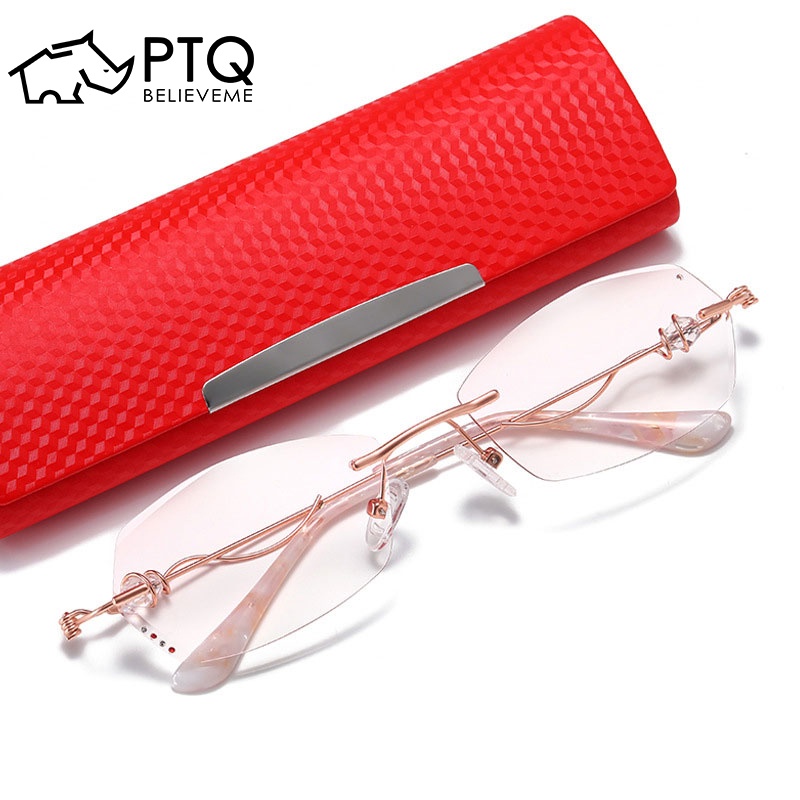 Kính Đọc Sách Không Gọng Chống Ánh Sáng Xanh Đa Năng Cho Nữ