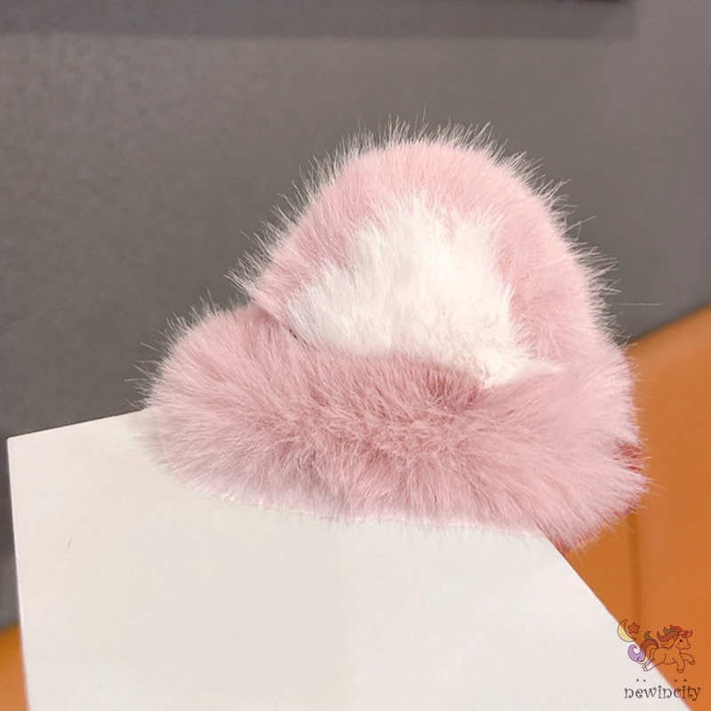 Kẹp Tóc Hình Tai Mèo Phối Lông Dễ Thương Phong Cách Hàn Quốc Cho Bé Gái