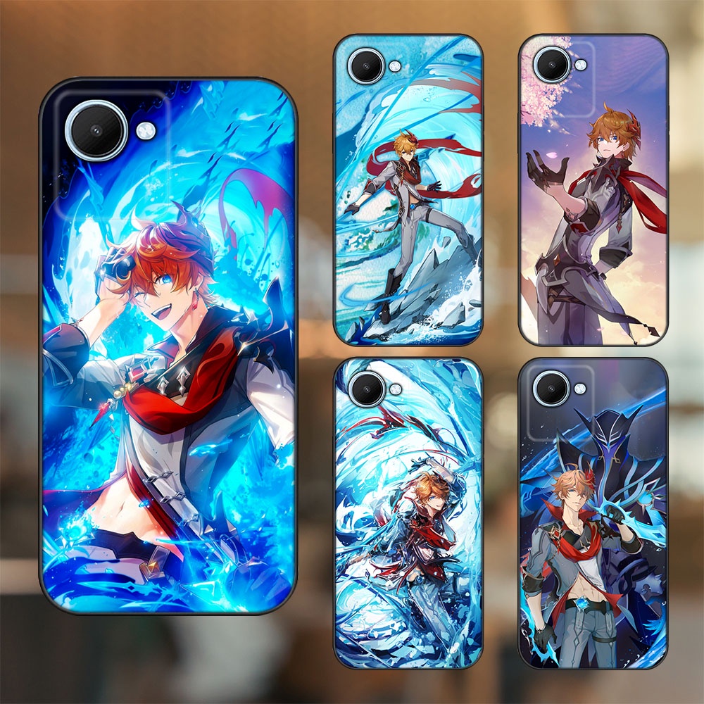 Ốp lưng Realme C30s viền đen in hình Tartaglia Childe Genshin Impact