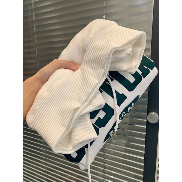 Áo Khoác Nỉ Dáng Rộng Có Nón Thời Trang Retro Mỹ Cho Nam Nữ 86