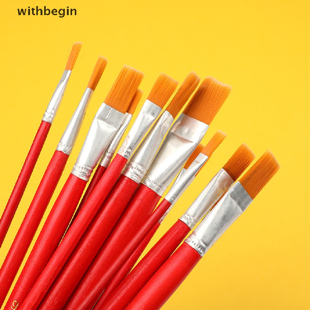 Bộ 5 Cây Cọ Nylon Đầu Nhọn Dùng Vẽ Tranh Màu Nước Acrylic Chuyên Nghiệp