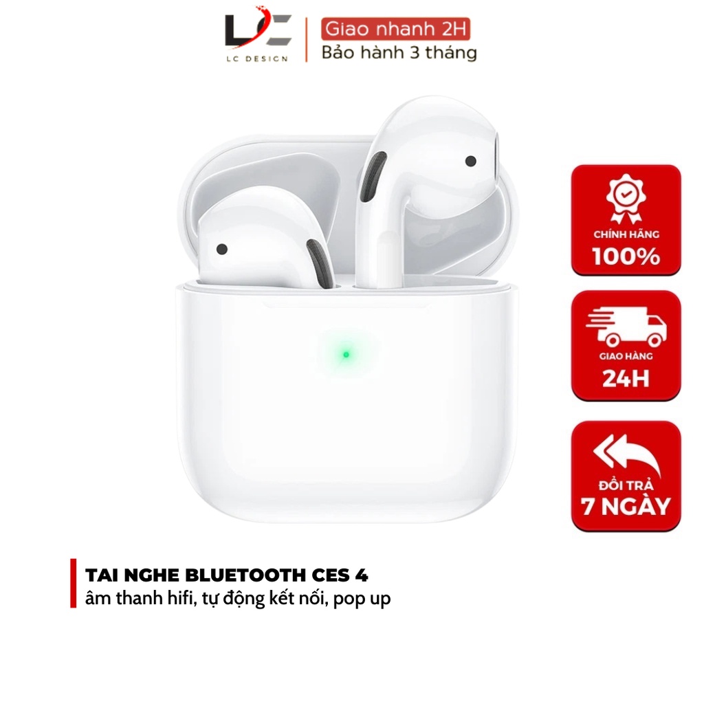 Tai nghe bluetooth Hoco CES4 dung lượng pin 350mAh, định vị, chỉnh sửa tên, thao tác chạm cảm ứng, pop up - LC DESIGN