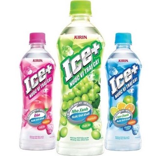 Thùng 24 chai/ lốc 6 chai nước trái cây Ice + Kirin vị đào/cam chanh/ nho 490ml