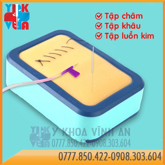 Mô Hình Da Silicon Luyện Tập Châm Cứu Tiêm Chích Khâu 3 Trở Lực Có Ngăn